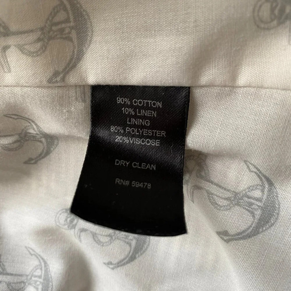 KENAR Nordstrom Womens Large Long Sleeve Striped Linen Career Blazer Jacket Chic - Picture 15 of 16